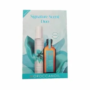 Moroccanoil Treatment 100 + Brumes Du Maroc Hair/Body Mist Set (Signature Scent) for dry hair with weightless lift and volume