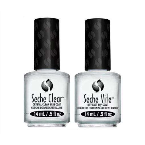 Seche Vite Dry Fast Top Coat + Clear Crystal Base Coat - Duo