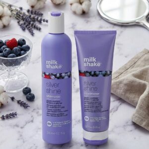 Silver shine shampoo 300ml and conditioner 250ml for blonde grey hair twin