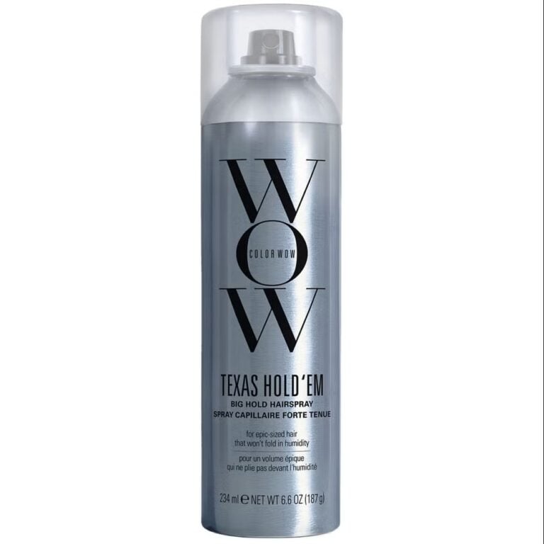 Color Wow Texas Hold’em Volumizing Hairspray bottle for high-hold hair styling